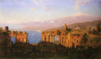 William Stanley Haseltine : Ruins of the Roman Theatre at Taormina Sicily
